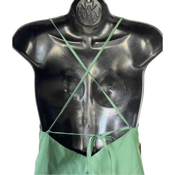 AMANDA UPRICHARD Laconia Ruched Mini Strappy Dress Cypress Green Size Medium - Picture 6 of 11